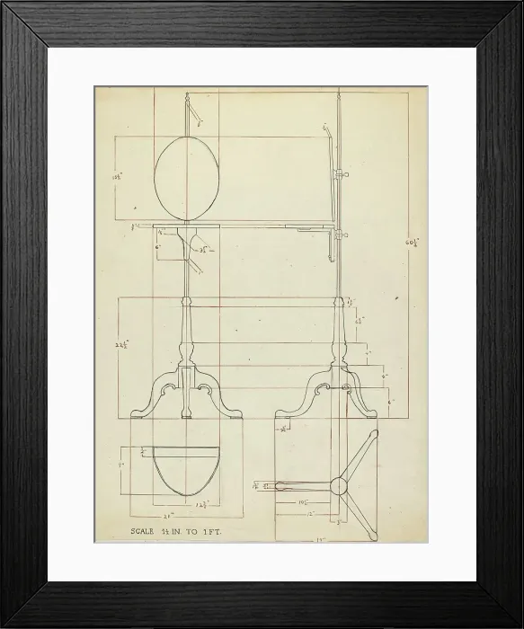 Framed Print : Pole Screen and Candlestand, 1935 / 1942. Creator: Elizabeth Curtis Framed Print : Pole Screen and Candlestand, 1935 / 1942. Creator: Elizabeth Curtis