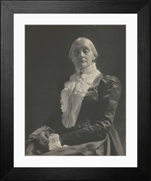 Framed Print : Susan B. (Susan Brownell) Anthony, 1820-1906, between 1900 and 1906. Creator: Frances Benjamin Johnston Framed Print : Susan B. (Susan Brownell) Anthony, 1820-1906, between 1900 and 1906. Creator: Frances Benjamin Johnston