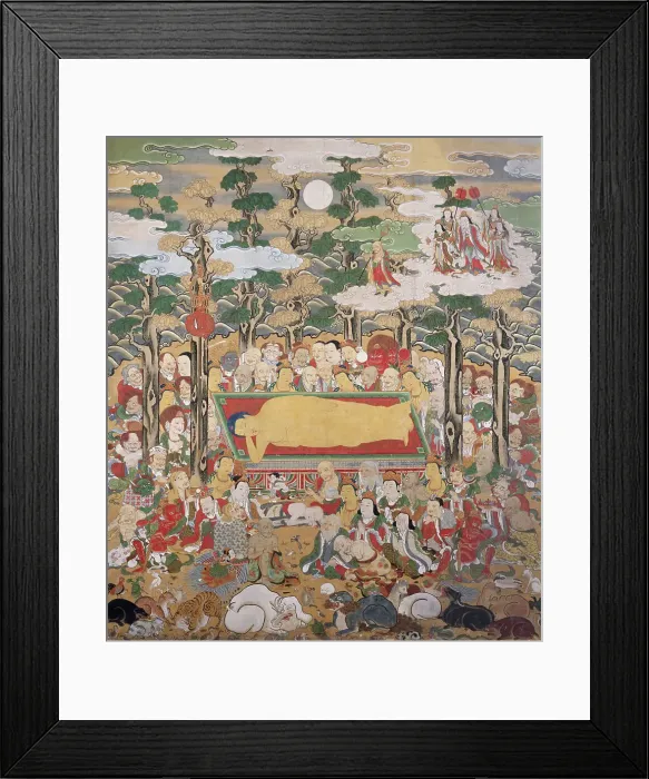 Framed Print : Extinction of the Buddha (nehan-zu). Creator: Unknown Framed Print : Extinction of the Buddha (nehan-zu). Creator: Unknown
