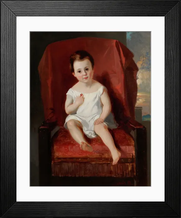 Framed Print : Adèle à la cerise, between 1831 and 1832. Creator: Louis Candide Boulanger Framed Print : Adèle à la cerise, between 1831 and 1832. Creator: Louis Candide Boulanger
