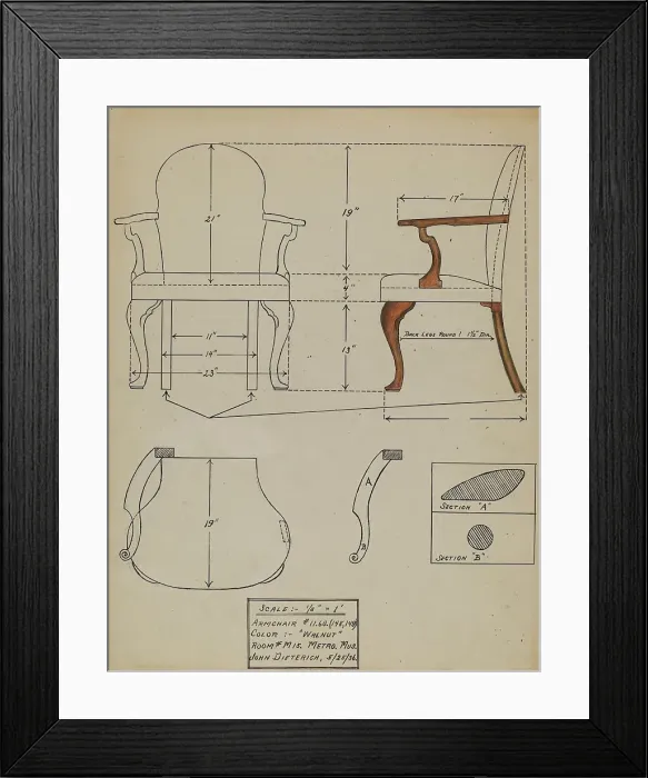 Framed Print : Chair, c. 1936. Creator: John Dieterich Framed Print : Chair, c. 1936. Creator: John Dieterich