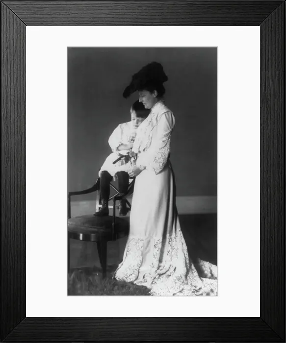 Framed Print : Edith Kermit Roosevelt with Quentin, 1902. Creator: Frances Benjamin Johnston Framed Print : Edith Kermit Roosevelt with Quentin, 1902. Creator: Frances Benjamin Johnston