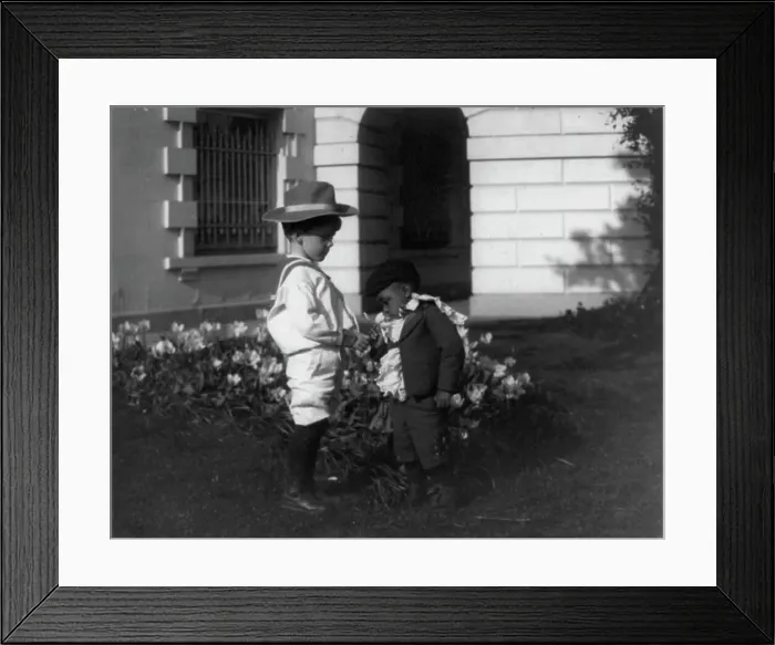 Framed Print : Quentin Roosevelt (left) and his little playmate, between 1900 and1905. Creator: Frances Benjamin Johnston Framed Print : Quentin Roosevelt (left) and his little playmate, between 1900 and1905. Creator: Frances Benjamin Johnston