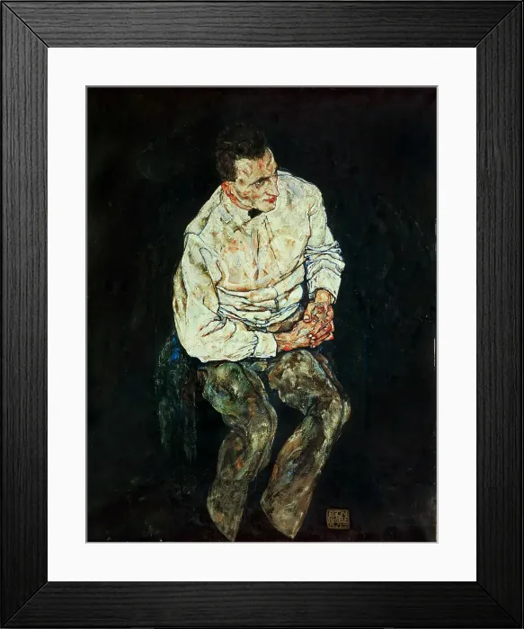 Framed Print : Portrait of Karl Grünwald, 1917. Creator: Schiele, Egon (1890-1918) Framed Print : Portrait of Karl Grünwald, 1917. Creator: Schiele, Egon (1890-1918)