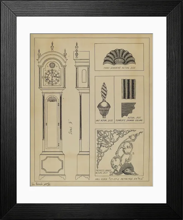 Framed Print : Clock Case, c. 1936. Creator: John Dieterich