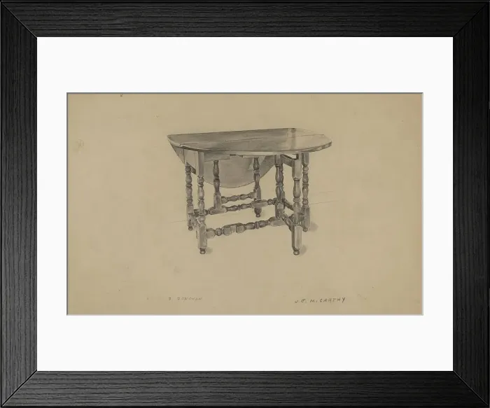 Framed Print : Gate-leg Table, c. 1936. Creator: Rex Dolmith Framed Print : Gate-leg Table, c. 1936. Creator: Rex Dolmith