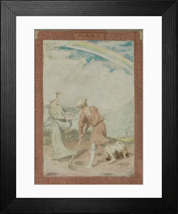 Framed Print : Sketch for the town hall of the 4th arrondissement, the month of March, 1884. Creator: Paul Milliet
