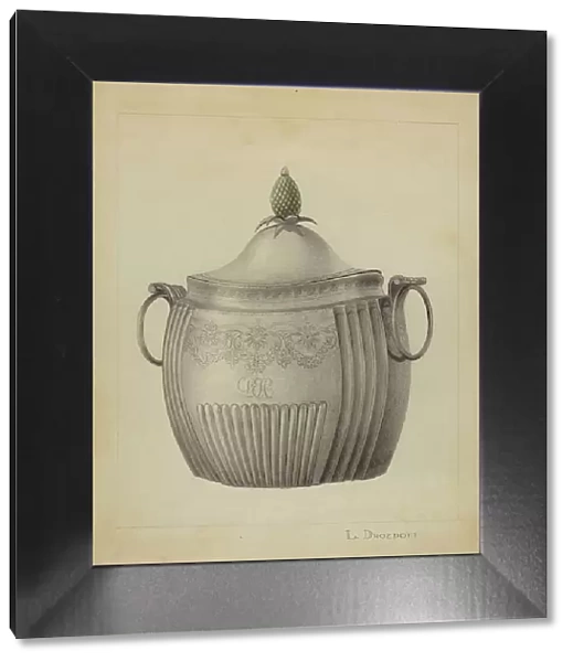 Silver Sugar Bowl, c. 1936. Creator: Leo Drozdoff