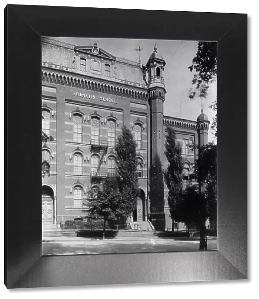 Facade of Franklin School, between 1890 and 1950. Creator: Frances Benjamin Johnston