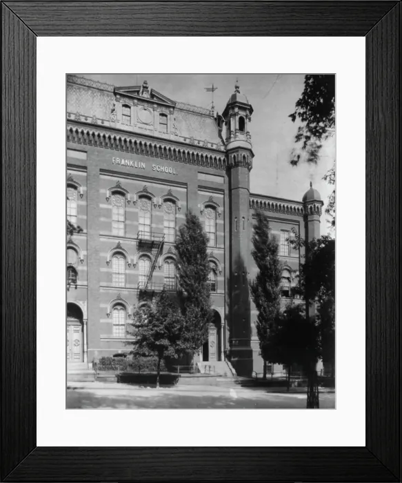 Framed Print : Facade of Franklin School, between 1890 and 1950. Creator: Frances Benjamin Johnston