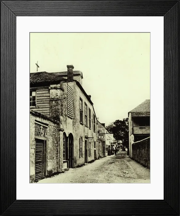 Framed Print : St. George Street, St. Augustine, St. Johns County, Florida, 1936 or 1937. Creator: Frances Benjamin Johnston Framed Print : St. George Street, St. Augustine, St. Johns County, Florida, 1936 or 1937. Creator: Frances Benjamin Johnston