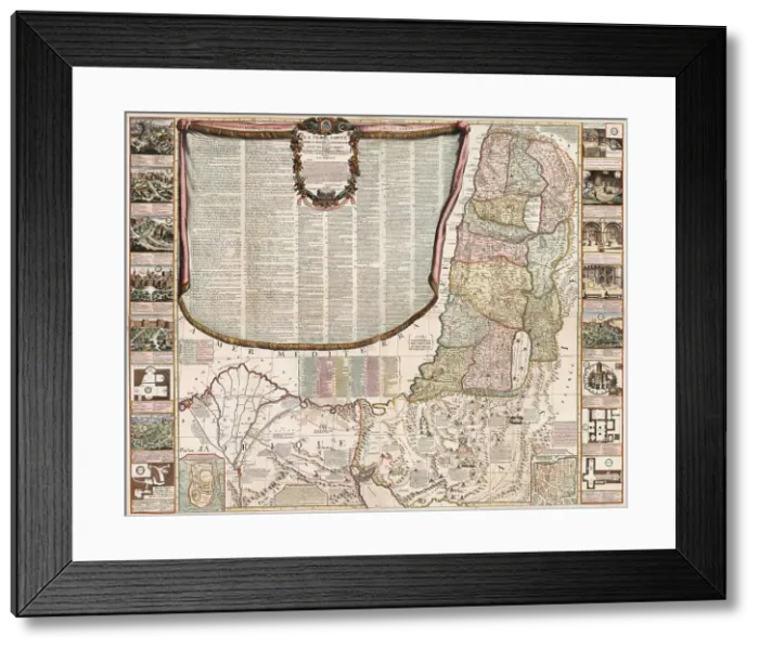 Framed Print : Map of the Holy Land Divided into the Twelve Tribes of Israel, um 1700. Creator: Nolin, Jean-Baptiste (1657-1708) Framed Print : Map of the Holy Land Divided into the Twelve Tribes of Israel, um 1700. Creator: Nolin, Jean-Baptiste (1657-1708)