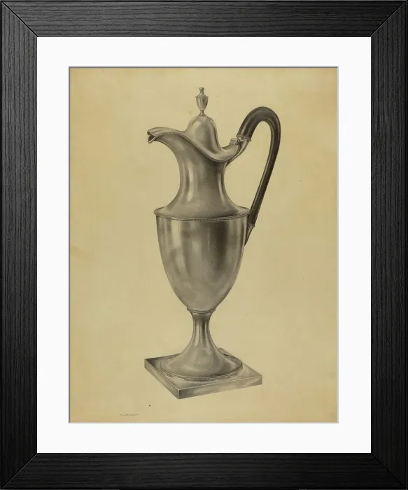 Framed Print : Silver Hot Water Pot, c. 1938. Creator: Leo Drozdoff Framed Print : Silver Hot Water Pot, c. 1938. Creator: Leo Drozdoff