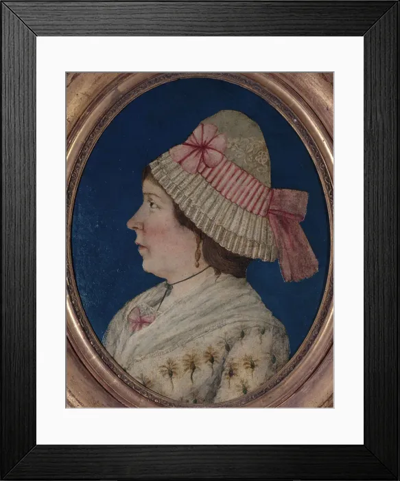 Framed Print : Portrait of a woman, in profile, from the revolutionary period, c1790. Creator: Unknown Framed Print : Portrait of a woman, in profile, from the revolutionary period, c1790. Creator: Unknown