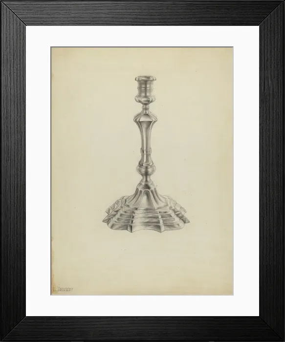 Framed Print : Silver Candlestick, 1935 / 1942. Creator: Leo Drozdoff Framed Print : Silver Candlestick, 1935 / 1942. Creator: Leo Drozdoff