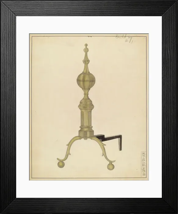 Framed Print : Andiron, 1935 / 1942. Creator: E.N. Dunne Framed Print : Andiron, 1935 / 1942. Creator: E.N. Dunne