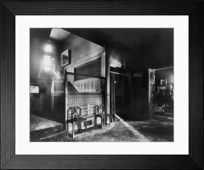 Framed Print : Interior of the Lucius Tuckerman house, 1600 I St. N.W. Washington, D.C. between 1890 and 1950. Creator: Frances Benjamin Johnston Framed Print : Interior of the Lucius Tuckerman house, 1600 I St. N.W. Washington, D.C. between 1890 and 1950. Creator: Frances Benjamin Johnston