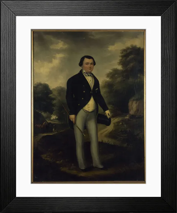 Framed Print : Portrait of Alexandre Perumon (1815-1886), in riding outfit, Bois de Boulogne, c1845. Creator: Unknown Framed Print : Portrait of Alexandre Perumon (1815-1886), in riding outfit, Bois de Boulogne, c1845. Creator: Unknown