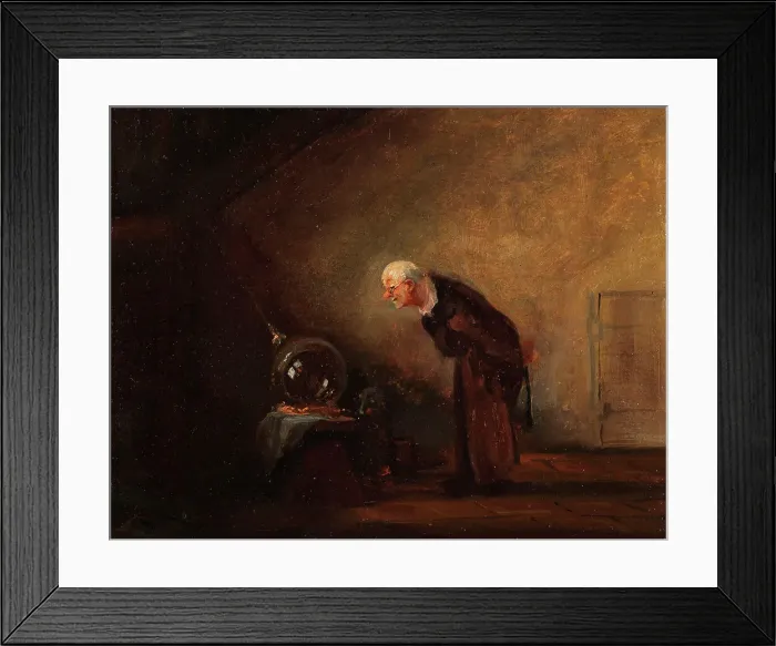 Framed Print : The Alchemist (Chemicus), End 1840s. Creator: Spitzweg, Carl (1808-1885)