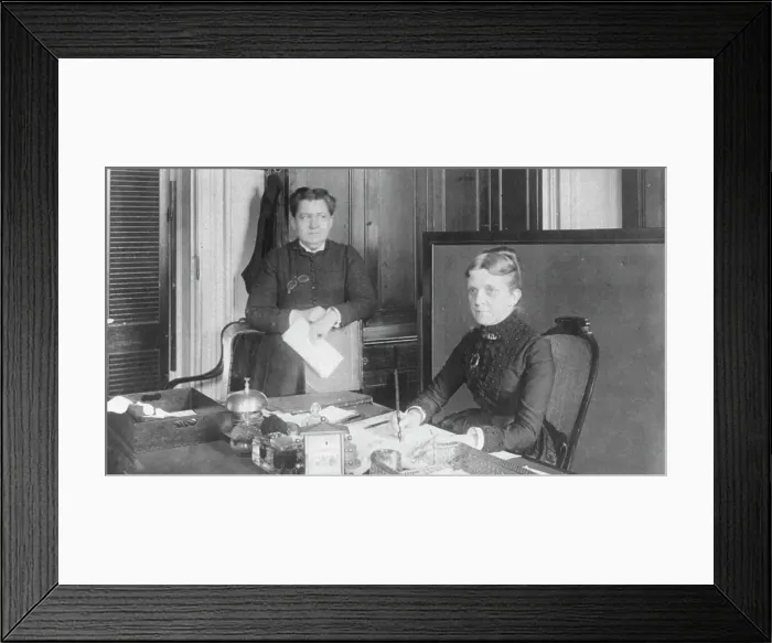Framed Print : Treasury Dept. employees - Miss Jane Searey and Miss Van Vranken, between 1890 and 1950. Creator: Frances Benjamin Johnston Framed Print : Treasury Dept. employees - Miss Jane Searey and Miss Van Vranken, between 1890 and 1950. Creator: Frances Benjamin Johnston