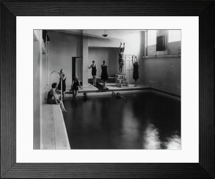 Framed Print : Washington, D.C. Mount Vernon Seminary - girls in swimming pool, between 1890 and 1950. Creator: Frances Benjamin Johnston Framed Print : Washington, D.C. Mount Vernon Seminary - girls in swimming pool, between 1890 and 1950. Creator: Frances Benjamin Johnston