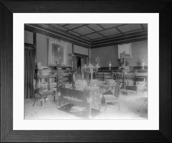 Framed Print : Office in Senator Philander Knox house, Washington, D.C. between 1890 and 1950. Creator: Frances Benjamin Johnston Framed Print : Office in Senator Philander Knox house, Washington, D.C. between 1890 and 1950. Creator: Frances Benjamin Johnston