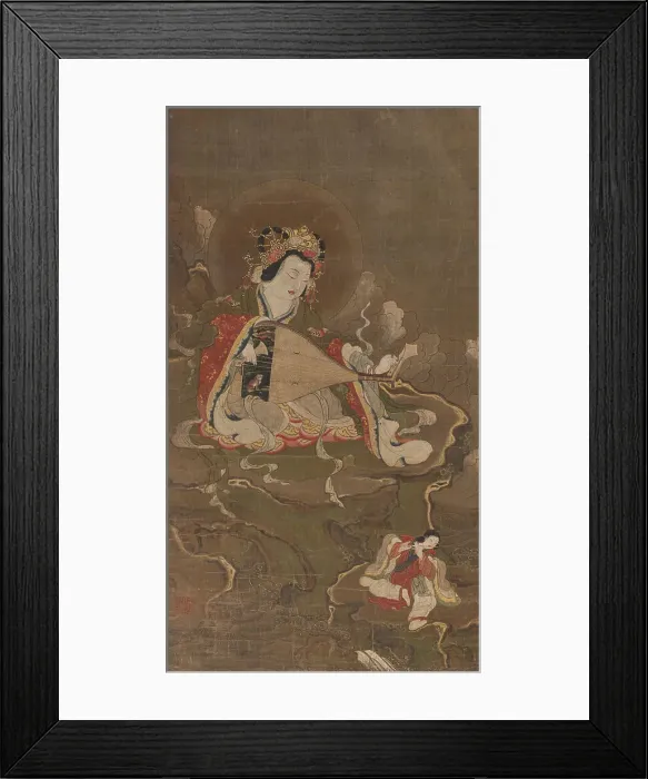 Framed Print : Benzaiten playing a biwa, ca 1400. Creator: Anonymous Framed Print : Benzaiten playing a biwa, ca 1400. Creator: Anonymous