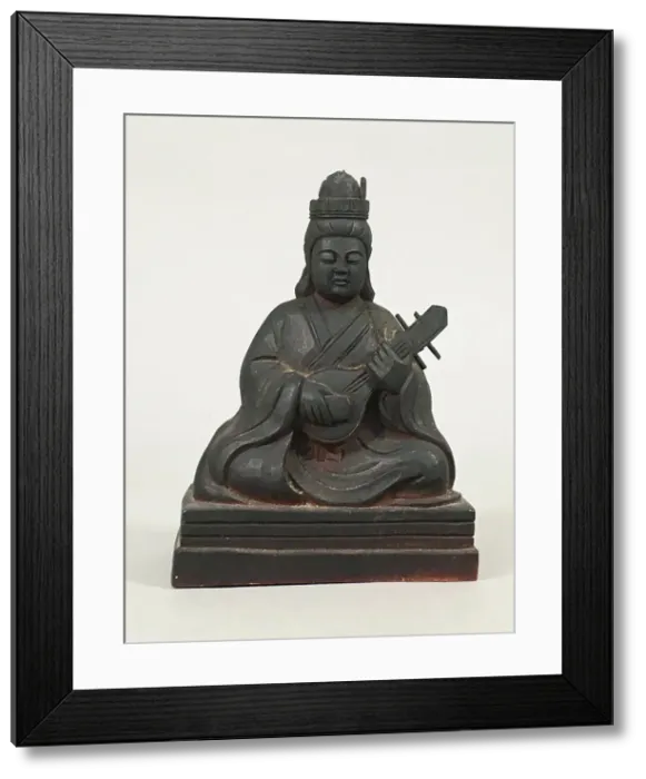 Framed Print : Benzaiten playing a biwa, 19th century. Creator: Anonymous Framed Print : Benzaiten playing a biwa, 19th century. Creator: Anonymous