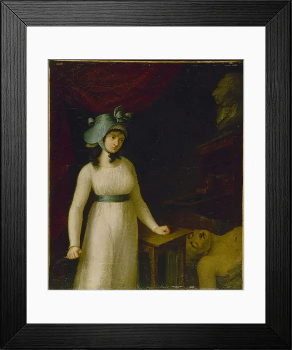 Framed Print : Portrait of Charlotte Corday (1768-1793) in the moment after she assassinated Marat, c1793. Creator: Unknown Framed Print : Portrait of Charlotte Corday (1768-1793) in the moment after she assassinated Marat, c1793. Creator: Unknown