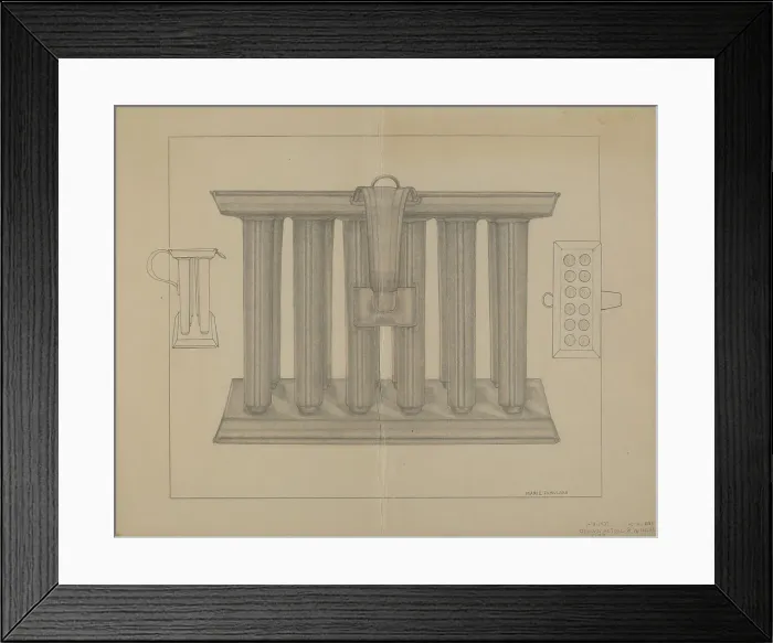 Framed Print : Candle Mold, c. 1937. Creator: Marie Famularo Framed Print : Candle Mold, c. 1937. Creator: Marie Famularo