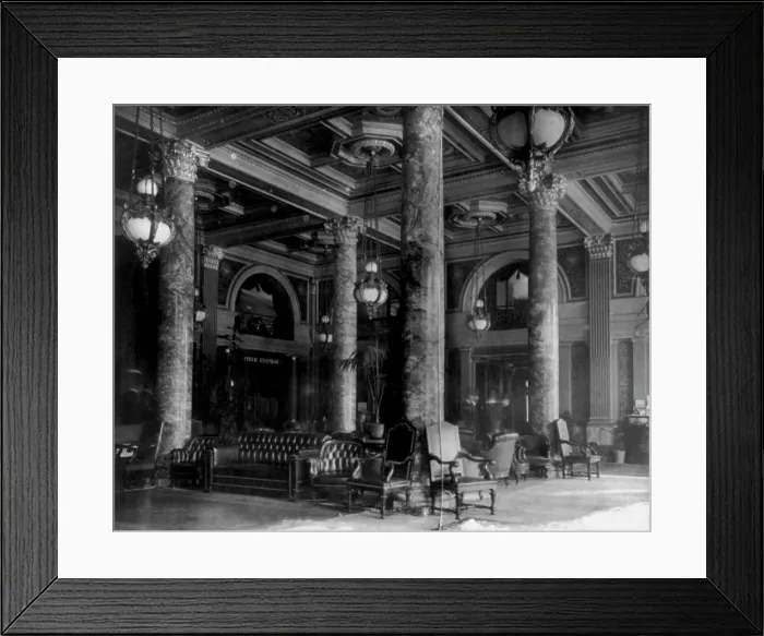 Framed Print : The New Willard Hotel, Washington, D.C. - lobby, between 1890 and 1950. Creator: Frances Benjamin Johnston Framed Print : The New Willard Hotel, Washington, D.C. - lobby, between 1890 and 1950. Creator: Frances Benjamin Johnston