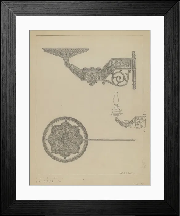 Framed Print : Lamp Bracket, 1937. Creator: Marie Famularo Framed Print : Lamp Bracket, 1937. Creator: Marie Famularo