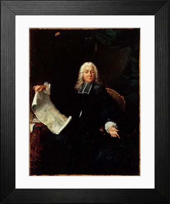 Framed Print : Portrait of Father Jean de Lagrive (1689-1757), geographer and engraver, c1740. Creator: Unknown