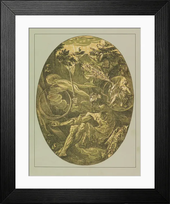 Framed Print : The Magician (Cave of Eternity), ca 1594. Creator: Goltzius, Hendrick (1558-1617) Framed Print : The Magician (Cave of Eternity), ca 1594. Creator: Goltzius, Hendrick (1558-1617)