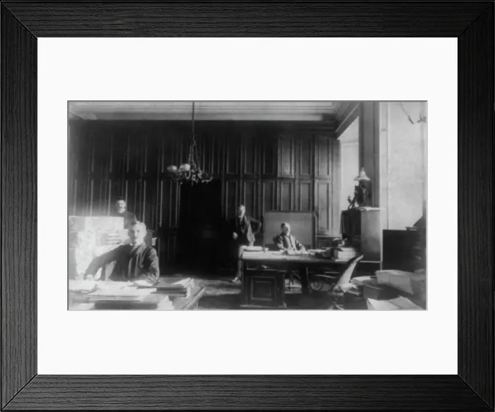 Framed Print : Treasury Department - employees in Mr. McClellend's room, between 1890 and 1950. Creator: Frances Benjamin Johnston Framed Print : Treasury Department - employees in Mr. McClellend's room, between 1890 and 1950. Creator: Frances Benjamin Johnston
