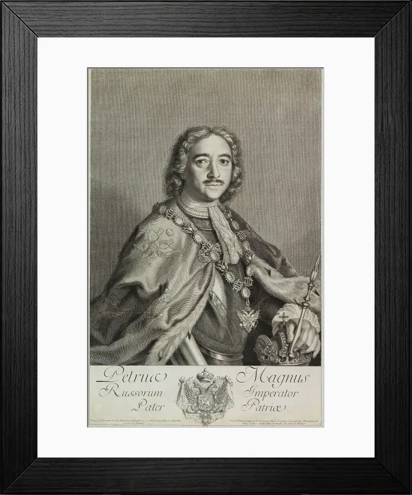 Framed Print : Portrait of Emperor Peter I the Great (1672-1725), 1743. Creator: Soubeyran, Pierre (1709-1775) Framed Print : Portrait of Emperor Peter I the Great (1672-1725), 1743. Creator: Soubeyran, Pierre (1709-1775)