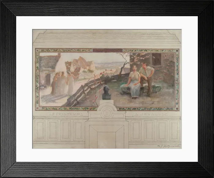 Framed Print : Esquisse de la mairie de Montreuil-sous-Bois : Le printemps - La jeunesse, 1892. Creators: Auguste-François-Marie Gorguet, Ernest de Bonnencontre Framed Print : Esquisse de la mairie de Montreuil-sous-Bois : Le printemps - La jeunesse, 1892. Creators: Auguste-François-Marie Gorguet, Ernest de Bonnencontre
