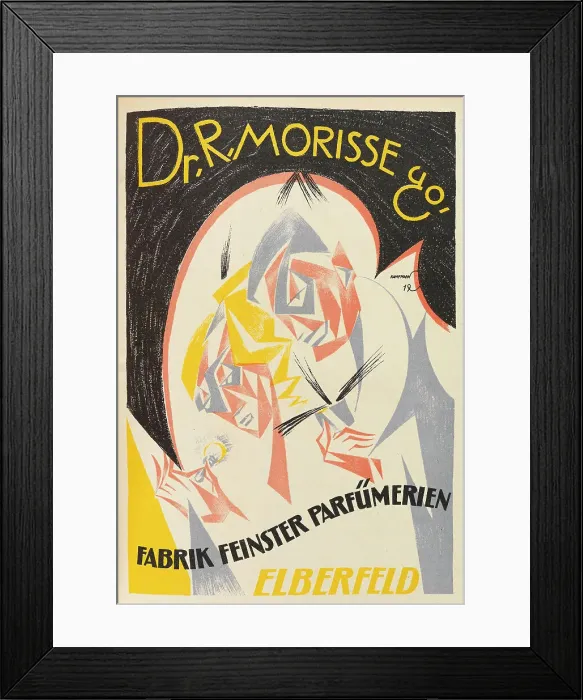 Framed Print : Advertising poster of the perfume factory Dr. R Morisse, 1919. Creator: Kampmann, Walter (1887-1945) Framed Print : Advertising poster of the perfume factory Dr. R Morisse, 1919. Creator: Kampmann, Walter (1887-1945)