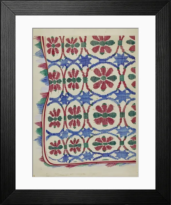 Framed Print : Coverlet, c. 1936. Creator: Cornelius Frazier Framed Print : Coverlet, c. 1936. Creator: Cornelius Frazier