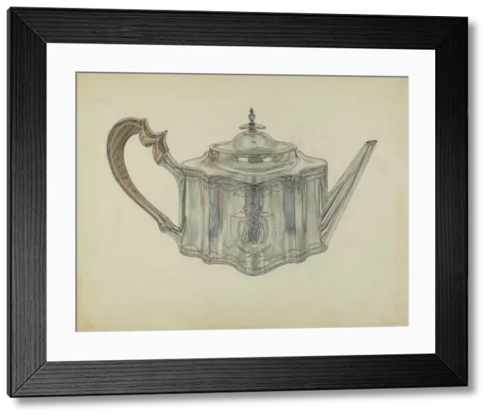Framed Print : Silver Teapot, 1935 / 1942. Creator: Frank Fumagalli Framed Print : Silver Teapot, 1935 / 1942. Creator: Frank Fumagalli