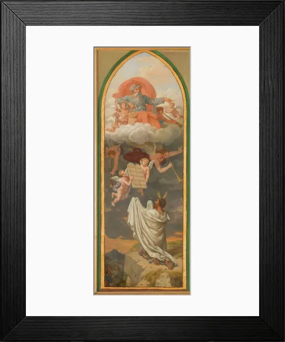 Framed Print : Sketch for the church of Saint-Gervais: Moses receiving the tablets... between 1869 and 1872. Creator: Sébastien Louis Guillaume Norblin de la Gourdaine Framed Print : Sketch for the church of Saint-Gervais: Moses receiving the tablets... between 1869 and 1872. Creator: Sébastien Louis Guillaume Norblin de la Gourdaine