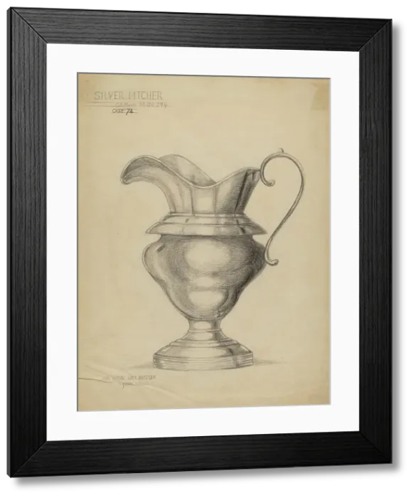 Framed Print : Silver Pitcher, c. 1936. Creator: John Garay Framed Print : Silver Pitcher, c. 1936. Creator: John Garay