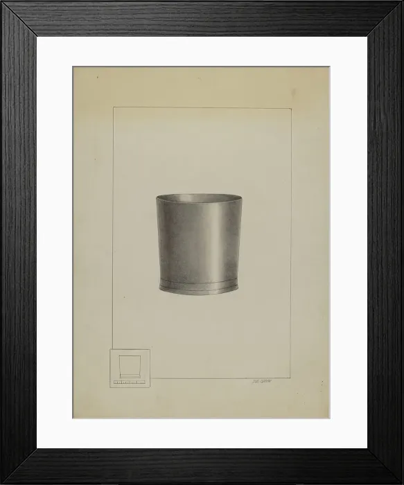 Framed Print : Pewter Beaker, c. 1936. Creator: John Garay Framed Print : Pewter Beaker, c. 1936. Creator: John Garay