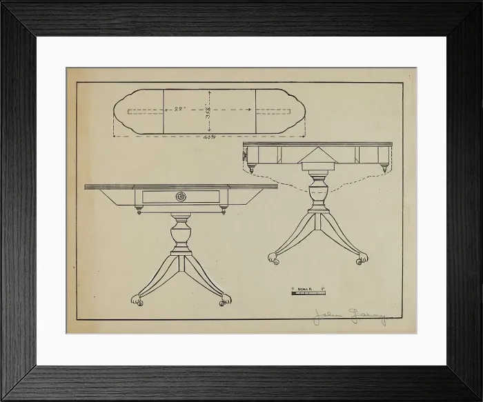 Framed Print : Pembroke Table, 1936. Creator: John Garay Framed Print : Pembroke Table, 1936. Creator: John Garay