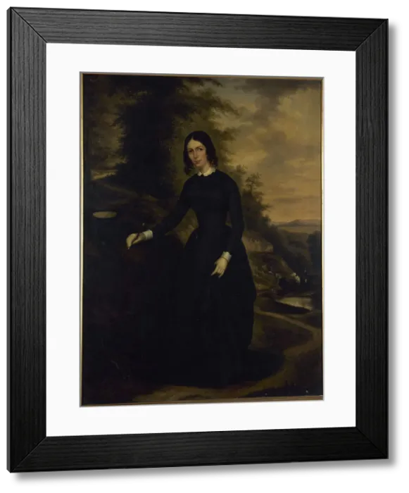 Framed Print : Portrait of Sophie Perumon (1801-1854), in riding costume, at Bois de Boulogne, c1845. Creator: Unknown Framed Print : Portrait of Sophie Perumon (1801-1854), in riding costume, at Bois de Boulogne, c1845. Creator: Unknown