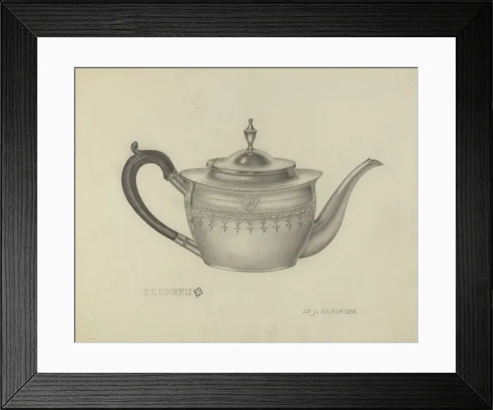 Framed Print : Silver Teapot, 1935 / 1942. Creator: E. J. Gilsleider Framed Print : Silver Teapot, 1935 / 1942. Creator: E. J. Gilsleider