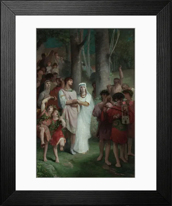 Framed Print : Esquisse pour la salle des mariages la mairie du 7ème arrondissement : La demande... 1876. Creator: Emile Levy Framed Print : Esquisse pour la salle des mariages la mairie du 7ème arrondissement : La demande... 1876. Creator: Emile Levy