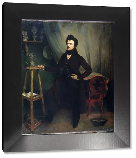 Portrait thought to be of the sculptor Michallon, known as the Younger, in his studio, c1835. Creator: Unknown