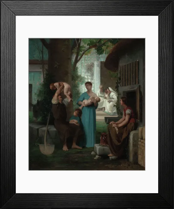 Framed Print : Esquisse pour la salle des mariages la mairie du 7ème arrondissement : La demande... 1876. Creator: Emile Levy Framed Print : Esquisse pour la salle des mariages la mairie du 7ème arrondissement : La demande... 1876. Creator: Emile Levy