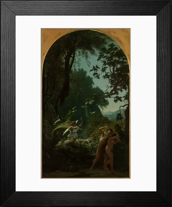 Framed Print : Esquisse pour l'église de la Trinité : Adam et Eve chassés du paradis, 1877. Creator: François Louis Français Framed Print : Esquisse pour l'église de la Trinité : Adam et Eve chassés du paradis, 1877. Creator: François Louis Français